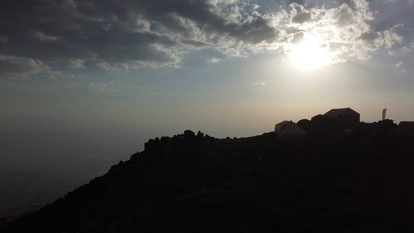 Drone ile Ağrı Dağı, kamp alanı, aerial view