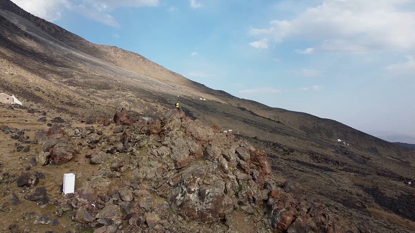 Ağrı Dağı drone çekimi, Mount Ararat, taşlık zirve, volkanik arazi