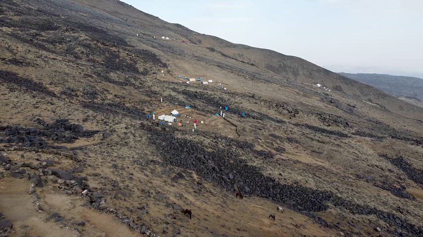 Ağrı Dağı kamp alanı, Mount Ararat Base Camp, High Camp, trekking, hiking, expedition, drone görüntüsü