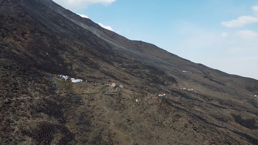 Ağrı Dağı kamp alanı, Mount Ararat Base Camp, High Camp, zirve yürüyüşü, drone görüntüsü