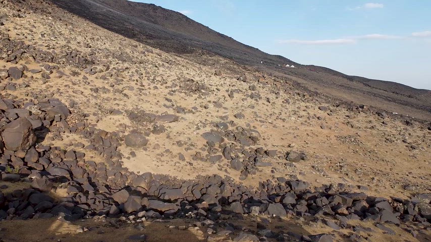 Ağrı Dağı kamp alanı, Mount Ararat Base Camp, High Camp, zirve yürüyüşü, drone görüntüsü