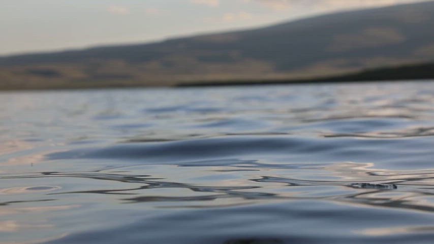 Ardahan Kura Nehri'nde su seviyesinden çekilmiş doğal nehir manzarasını gösteren sinematik stok videosu.