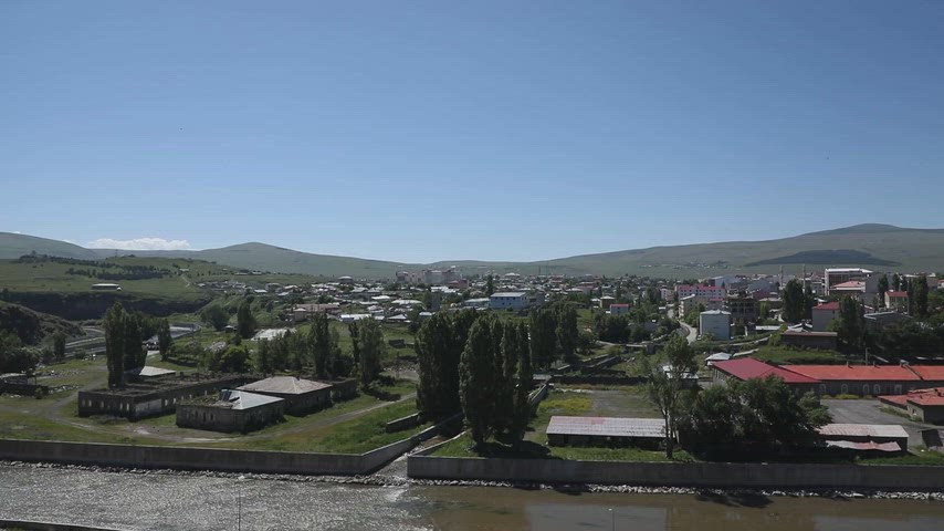 Ardahan panoramik görüntü, Şeytan Kalesi çevresi, Ardahan merkez görüntüleri, Doğu Anadolu şehir manzarası, Türkiye şehir pan
