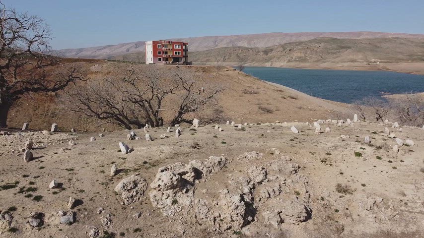 Göl Kıyısında Yaprak Dökmüş Ağaç Altındaki Mezarlık Ziyareti