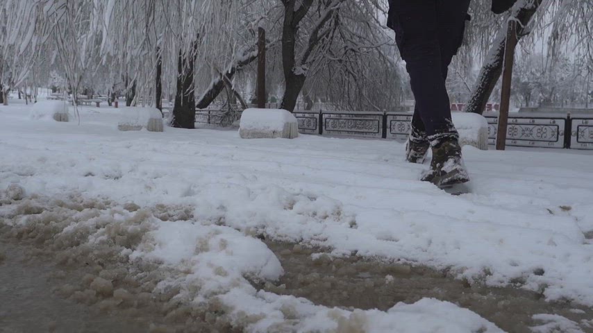 Göletli Park kar manzarası, Diyarbakır kar yağışı, karlı park, kış manzarası, karla kaplı ağaçlar