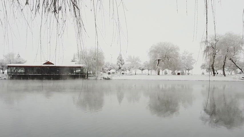 karlı göl, kış manzarası, kar yağışı, karlı park, göl kenarı, kış doğası