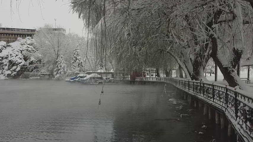 Elbistan kar manzarası, karla kaplı göl, kış doğası, Elbistan kış görüntüleri